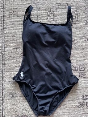 Polo Ralph Lauren One Piece Black Bathing Suit - M
